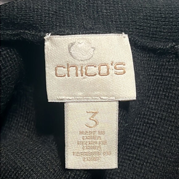 CHICO’S long black sleeveless cardigan Size 3 (XL) - Picture 7 of 8